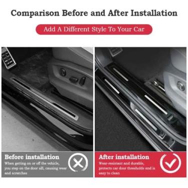 Imagem de 4 Peças Guarnição de Soleira de Porta de Carro para Maserati Ghibli 2015-2020, Protetor de soleira de porta de carro soleira de porta protetor de entrada guarnição