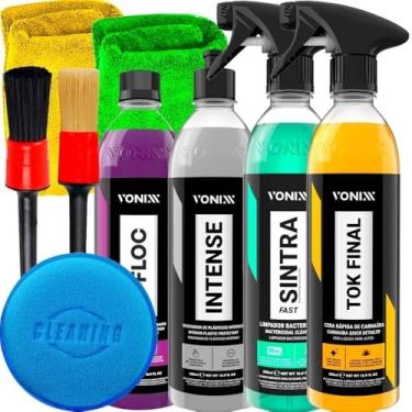 Imagem de Kit Automotivo Carro Moto Shampoo V-Floc Vonixx Tok Final Sintra Intense Acessórios Karbox