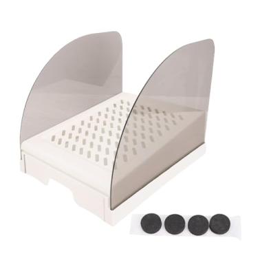 Imagem de GLOGLOW Rampa Elevada da Rampa de Gato Gato Passo da Gaveta do Desenho para Facilitar a Limpeza da Rampa de Areia Anti-lixo Com Pés de Borracha Não Deslizantes para Pequenos Gatos (Branco)