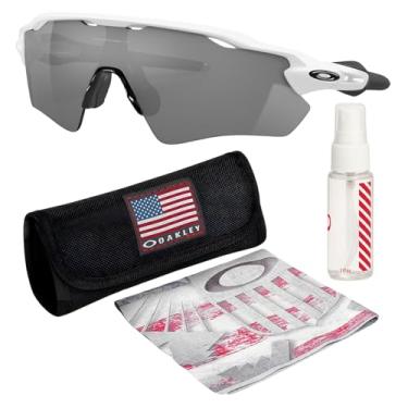 Imagem de OAKLEY OO9208 RADAR EV PATH Armação branca polida – Lente polarizada preta PRIZM, óculos de sol retangulares polarizados com kit oficial de óculos, Branco polido polarizado (38 mm), 38 mm