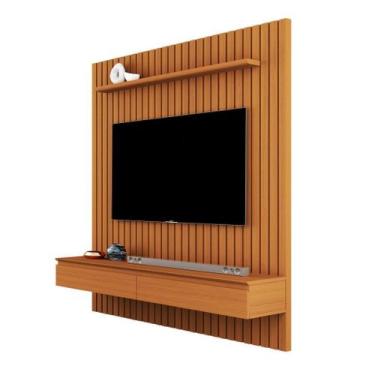 Imagem de Home Suspenso AS Ripado 1.35m Para Tv Até 55'' Polegadas Cor Cedro