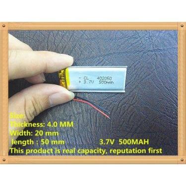 Imagem de Bateria 3,7v 500mah  4mm X 20mm X 50mm Lacrada - bgb