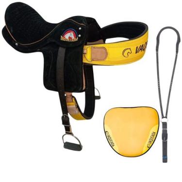 Imagem de Sela Semi Profissional em Couro de Cavalo Montaria Vaquejada - shoppin