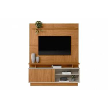Imagem de Home p/ TV até 60 Pol Viena c/ 1 Porta e Pés 185x150cm Nature/Off Whit