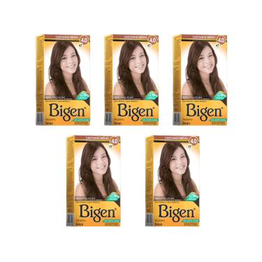 Imagem de Coloraçao Bigen 47 Castanho Medio - Kit Com 5Un