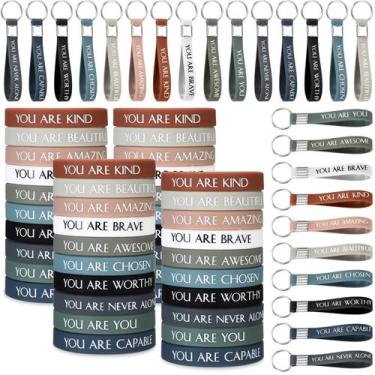Imagem de Conjunto de pulseiras e chaveiros motivacionais Sratte 120 unidades