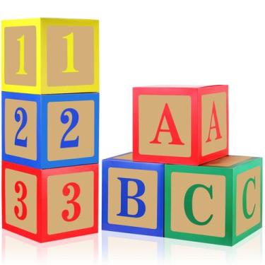 Imagem de Caixas de balão Zhanmai ABC Alphabet Blocks para festa x6