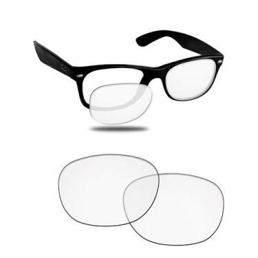 Imagem de Fiskr Lentes polarizadas de substituição compatíveis com óculos de sol RayBan Wayfarer RB2132 55 mm, resistente a impactos e ajuste perfeito - transparente