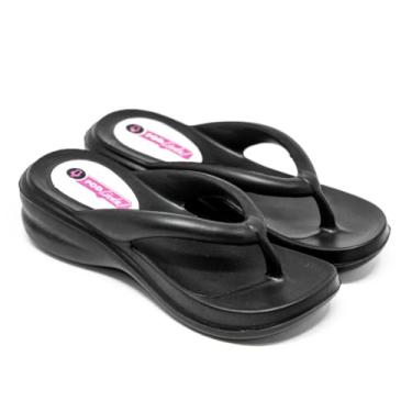 Imagem de Sandália Chinelo Plataforma Nuvem Ortopédica PodLinda | Leve Confortavel de Dedo | TAMANHO 33/34 | 6 Cores (Preto, BR, Adulto, Faixa Numérico, 33, 34)
