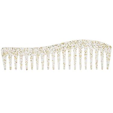Imagem de Pentes de dentes largos sem alça de cabelo pente de pente grande pente de shampoo de salão para homens (Transparente)