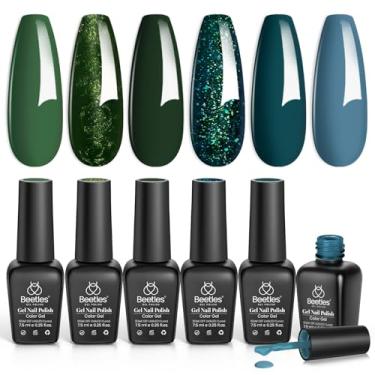Imagem de beetles Gel Polish Conjunto De Esmaltes Em Verde Beetles, 6 Cores, Floresta Escura, Imersão, Lâmpada Led Uv, Kit Para Manicure Faça Você Mesmo, Salão Beleza