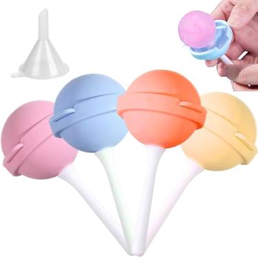 Imagem de Ouliget Moldes caseiros de picolé de pirulito, máquina de sorvete de silicone, moldes coloridos DIY para picolé, recipiente de armazenamento reutilizável para picolés caseiros com sabor e lanches