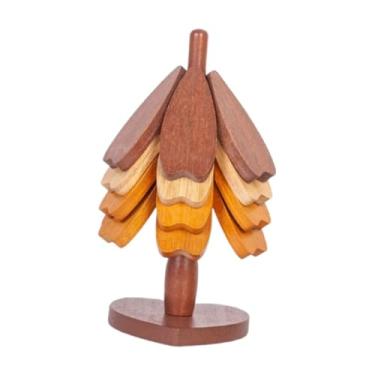 Imagem de WeiLaiKeQi Pratos quentes, bases para copos de madeira, porta-copos de madeira, presentes decorativos, jogos americanos criativos, jogos americanos, decoração, 4 Folhas