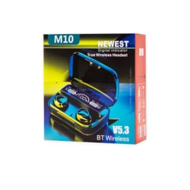 Imagem de Fones de Ouvido Bluetooth M10, V5.3, Wireless com Indicador Digital, Display LED, Carregamento Portátil