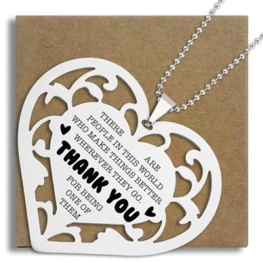 Imagem de Enfeites de Natal para pendurar obrigado, presente de agradecimento para seus amigos, mentor, colegas, trabalho, professor, amigo, aço inoxidável, enfeite de pendurar coração SXX12