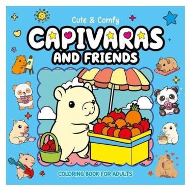 Imagem de Cute & Comfy Coloring Book For Adults - Capivaras And Friends - Livro De Colorir Adulto
