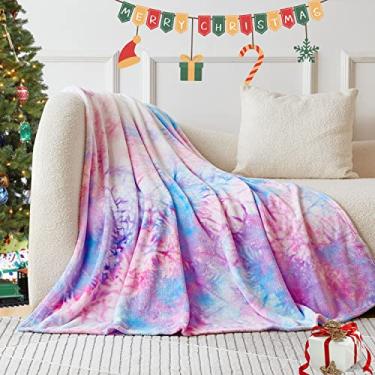 Imagem de Elegear Cobertor Tie-Dye Roxo Encantado 150x200cm – Manta Super Macia para Sofá, Cama ou Presente de Meninas