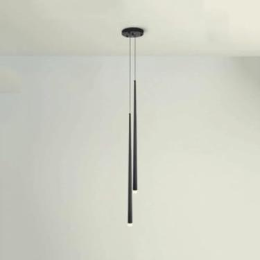 Imagem de 2 Lâmpadas Fio Longo Sala De Estar Lâmpada Pendurada Altura Ajustável Lustre Linha Decoração Luminárias Cabeceira Lâmpada De Teto Estudo Sala De Jantar Quarto Pingente Iluminação, 52cm