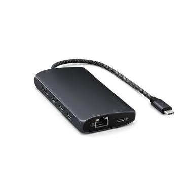 Imagem de Satechi Adaptador multiportas USB C Hub 8 em 1 V3, HDMI 8K, carregamento de 100 W, 4 portas de dados USB, Ethernet, leitor de cartão SD, para laptop, para Mac/Windows, MacBook Air/Pro M4, iPad
