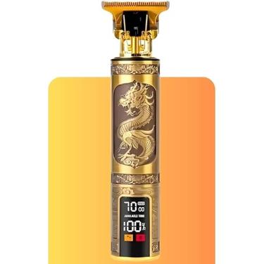 Imagem de Máquina de Cortar Cabelo e Barba Profissional Com Display de LED Mostrador de Bateria Velocidade de Corte e Nível de Oléo Acabamento Pézinho Recarregável 3 Pentes Óleo Escovinha Kit Conjunto Aparador Acabamento