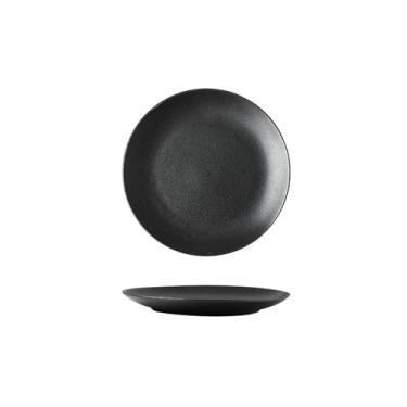 Imagem de Prato de bife preto japonês fosco criativo lanche comercial prato de sushi fosco - prato raso de 25 cm