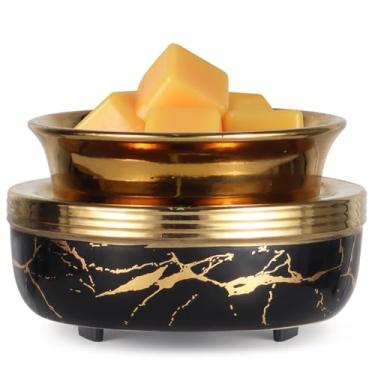 Imagem de mocosa Aquecedor de vela 3 em 1 para queimador de cera perfumado elétrico como presente para mamãe avó e mulheres (preto dourado)