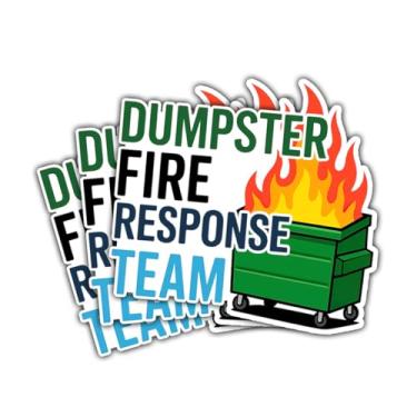 Imagem de 3 adesivos de equipe de resposta ao fogo do lixo, engraçado This is Fine Dumpster Fire Sticker Presentes Dumpster Fire Response Team, Dumpster Fire Decal para laptop, garrafa, telefone, carro, 7,6 cm