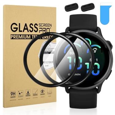 Imagem de Suoman Pacote com 2 + 2 protetores de tela para smartwatch Garmin VivoActive 6, porta de carregador + [antiarranhões] cobertura total de alta definição PMMA película protetora macia