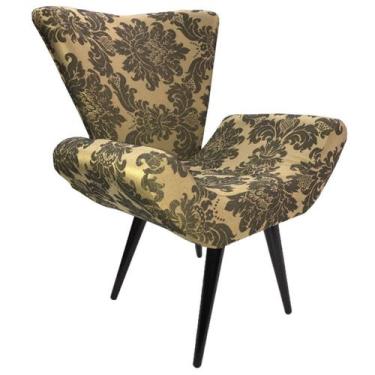 Imagem de Poltrona Decorativa Elegance 229 Dourado com Preto - Sua Casa Decor