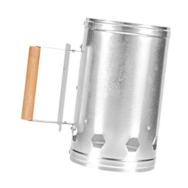 Imagem de IEUDNS Chaminé de churrasco com placa de aquecimento, grelha resistente ao calor, balde de carvão de partida rápida para churrasco, cozinha, acampamento,