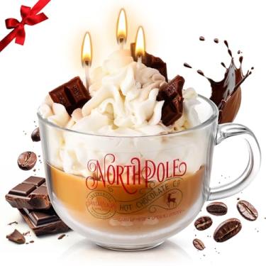 Imagem de SiliFine Caneca de cacau quente de Natal, vela fofa, sobremesa, chocolate, perfumada, vela de cacau, presente de decoração de Natal para homens e mulheres