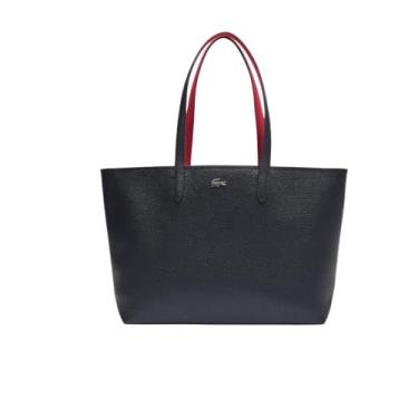 Imagem de Lacoste Bolsa feminina Anna com zíper, preto abimes, vermelho petúnia, tamanho único