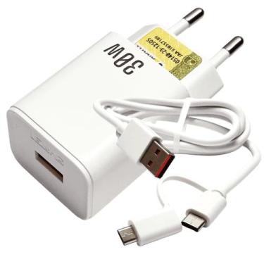 Imagem de Carregador Turbo 5v3.1A 30w Type-C e Micro-USB Rápido LE296V - Lelong