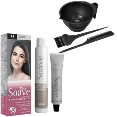 Imagem de Coloração Capilar Tonalizante Sem Amônia Tono Soave Capelli e Kit de Tintura (7.1 Louro Médio Acinzentado)