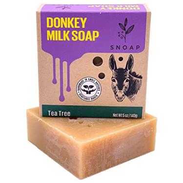 Imagem de SNOAP Xampu de melaleuca e sabonete líquido em barra, feito com leite de burro, manteiga de karité orgânica e óleos orgânicos, sabão suave – para todos os tipos de pele – barra de 142 g