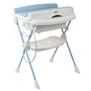 Imagem de Banheira Burigotto Splash+ Com Suporte E Trocador Baby Blue Azul Claro