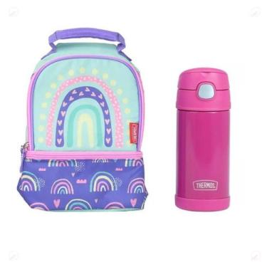 Imagem de Kit Escola Lanche Infantil Garrafa Térmica Thermos Lancheira
