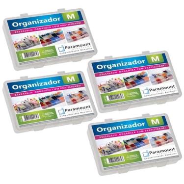 Imagem de Kit Com 4 Box Organizador Multiuso Tamanho Médio Com 14 Compartimentos