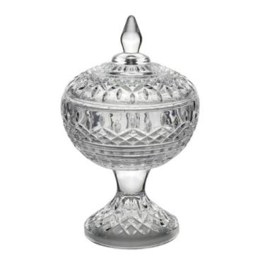 Imagem de POTICHE DECORATIVA CRISTAL WOLFF C/PÉ LYS 11x18cm - LYOR