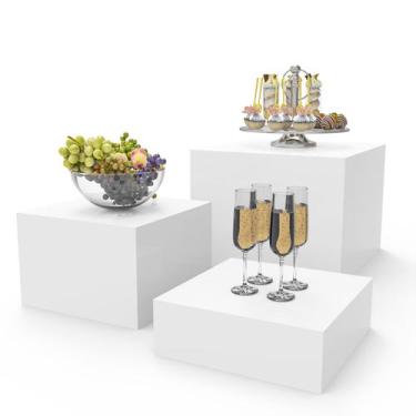 Imagem de Display de cubos de acrílico Buffet Risers PecMuikee, 3 unidades, 22x2