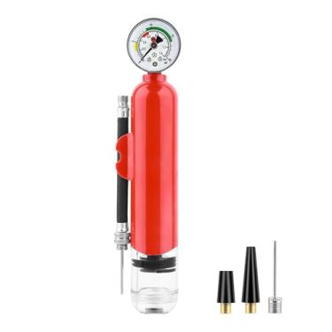 Imagem de Bomba esportiva portátil da bomba de bola de ar com mangueira de pressão Mangueira destacável para futebol Basketball Soccer Abs Material Compacto Compacto de Mão Design (Vermelho)