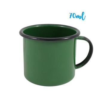 Imagem de Caneca Xícara Esmaltada Ágata 70ml Ewel Café Chá Colorida, Verde