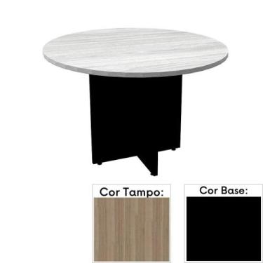 Imagem de Mesa de Reunião Redonda 110 x 110 cm Pé Painel PE25 em MDP Cor Noce Na