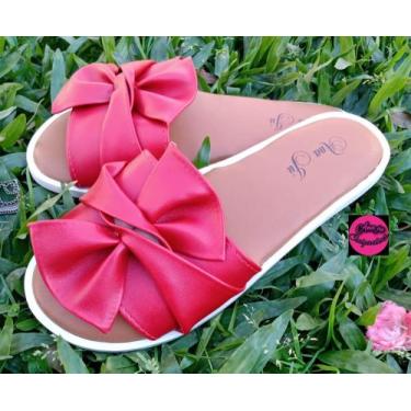 Imagem de Rasteira Sandalia Laço Tope - AnaJu, Vermelho, 38