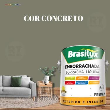 Imagem de Tinta Borracha Líquida Cinza 3.2l Premium Brasilux, CONCRETO