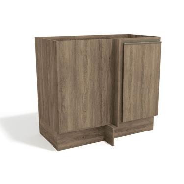 Imagem de Gabinete de Cozinha Modulado Balcão Canto Reto Maxxi G748 1 Porta s/ Tampo 98cm Nogal - Kappesberg