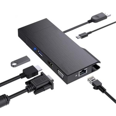 Imagem de Tangxi USB C Hub 9 Em 1, Dune Display Docking Station Com Portas Gigabit Ethernet Port 4K VGA USB3.0, para Wins Macos Laptop Pc Tablet