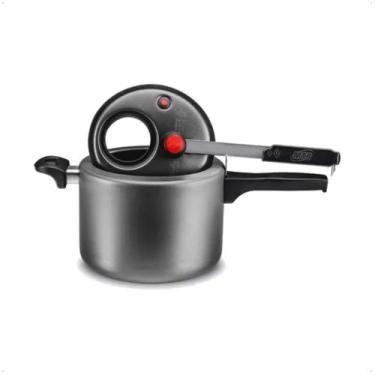 Imagem de Panela de Pressão 4,5L Antiaderente com Visor de Vidro MTA, Preto