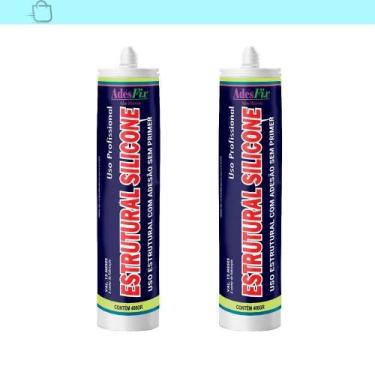 Imagem de Kit 2 Silicone Estrutural Cartucho 400G Adesfix Cor Branco Bege, Bege