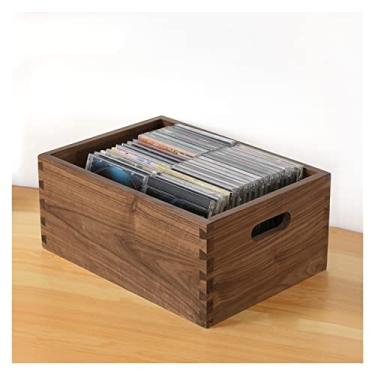 Imagem de Suporte para DVD CD Rack Desktop CD Rack Vinil LP Caixa de Armazenamento Caixa de Armazenamento de Madeira Caixa de Armazenamento de Disco de Vinil Organizador de Armazenamento de Mídia (Tamanho